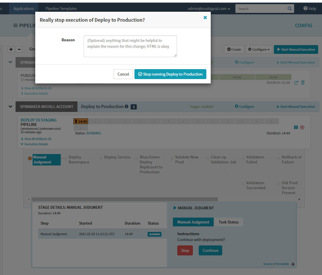 Cancel Deploy to Production Pipeline